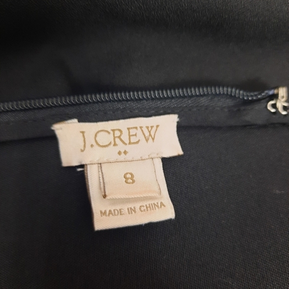 J. Crew Black Sheath Dress Scalloped Hems Size 8 Women's - Picture 7 of 9